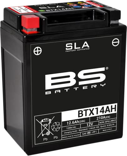 BS Battery 300758 BTX14AH AGM SLA Batterie de moto Noir