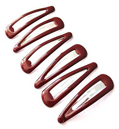 Lot de 6 pinces à cheveux rouge bordeaux