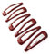 Lot de 6 pinces à cheveux rouge bordeaux