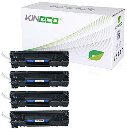 Kineco 4 Toner kompatibel mit HP CE285A CE285X Laserjet Pro P1100, Laserjet Pro P1102w ePrint, Laserjet Pro M1132 All-in-One - 85A - Schwarz je 2.100 Seiten