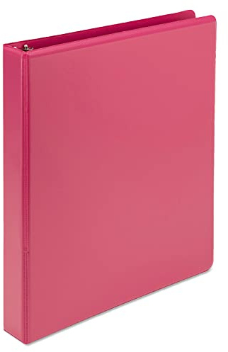 Samsill Plant-Based 1 Inch Durable Round Ring, Made in USA, View Binder, Eco-Friendly, USDA Certified Biobased, 2 Pack, Berry Pink
