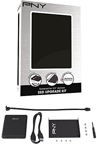 .xls PNY SSD Accessories Kit for SSD or HDD 2.5 internal bay, USB 3.0 Enclosure and cloning software
