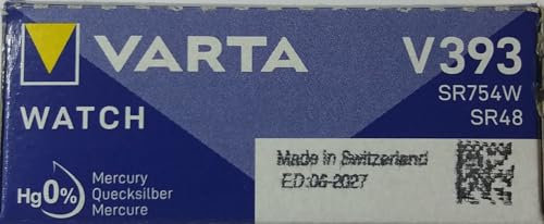 Varta V393/Sr48 Sr 48 W / V 393 Varta 1Bl Lot de 10 piles bouton Argenté