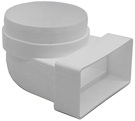 Kair 110 mm x 54 mm Rectangular to Round (100 mm Male Spigot) 90 Degree Bend - SYS-100 - DUCVKC237 by Kair | 90° duct connection, For compatible ventilation ducting