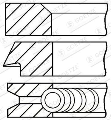 GOETZE ENGINE 08-302600-00 Kolbenringsatz Kolbenringe