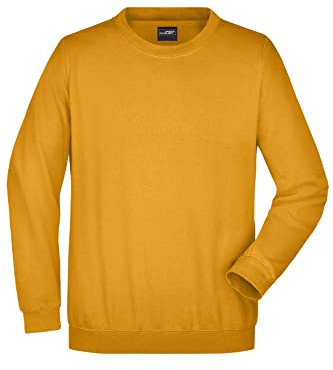 James & Nicholson Sweatshirt Rundhals - Klassischer Sweatpullover für Freizeit und Beruf | Farbe: gold-yellow | Grösse: S