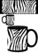 1art1 Dessins Zèbre Tasse À Café Mug 9x8 cm