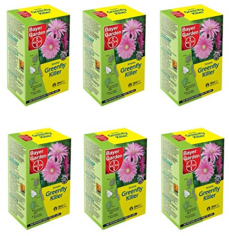 6 x Bayer Garden - Greenfly Killer - 30ML Kills Greenfly Blackfly Whitefly Caterpillars