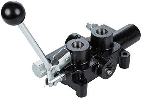RuggedMade 25 GPM Hydraulic Log Splitter Directional Control Valve, Auto Return Detent Lever Handle, 2750 PSI (1/2 Work Ports)