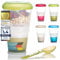GOODS+GADGETS Muesli To-Go Muesli Mug for On-the-go 2-Go Muesli Travel Mug with Insulated Milk Cooler Compartment & Folding Spoon with Tight Lid for Work, University, Travel, Picnic and More (Green)