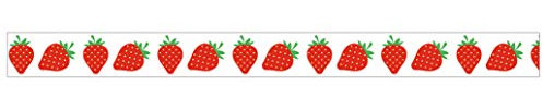 Ursus 590500129 - Masking Tape Erdbeeren, ca. 15 mm x 10 m, Klebeband aus Reispapier, einseitig bedruckt, Lösungsmittel- und säurefrei, ideal für Kartengestaltung und Scrapbooking