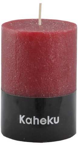 Kaheku Kerze weinrot 7x15cm Bordeaux-rot Rustik Stumpenkerze Cylinderkerze