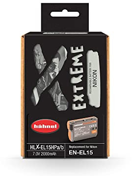 Haehnel HLX-el15hp 10001508 Extreme Li-Ion batteria per nikon D500/D600/D610 D750/D810/D7200 (7 V, 2000 mAh) Arancione