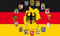 Deutschland Adler und 16 Bundesländer Wappen Fahne Flagge Grösse 1,50x0,90m
