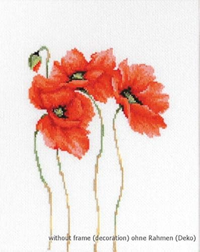 Luca-S Four Poppies Counted Cross Stitch Kit