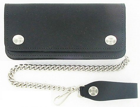 Bikers Shield BW01002 Biker-Geldbörse aus hochwertigem Leder, 17,8 cm, Schwarz
