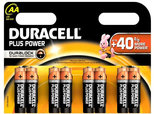 Duracell Duralock Plus Power Alkaline Battery AA (LR6) Pack of 8
