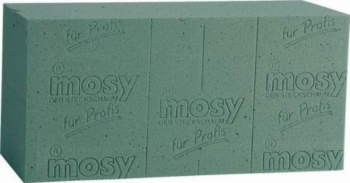 mosy Steckschaum-Ziegel, je 20 x 10 x 7,3 cm, 4 Stück, Steckmasse, Frischblumen, frische Blumen-Gestecke, Deko