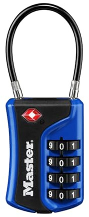 Master Lock 4697D Set Your Own Combination TSA Approved Luggage Lock, 1 Pack, Colors May Vary