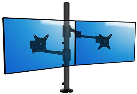 Dataflex 143 ViewLite Monitorarm (Tragkraft max. 2X 8kg, bis 61 cm (24 Zoll) Bildschirmdiagonale, VESA: MIS-D 75x75/100x100mm kompatibel, Klemmkapazität 5-40mm) schwarz
