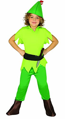 FIESTAS GUIRCA | Costume da Arciere Bambino (5-6 anni) - Maglietta, Cintura, Cappello e Pantaloni - Costumi da Fiabe e Moschettieri per Halloween e Carnevale - Ideale per Bambini - Verde