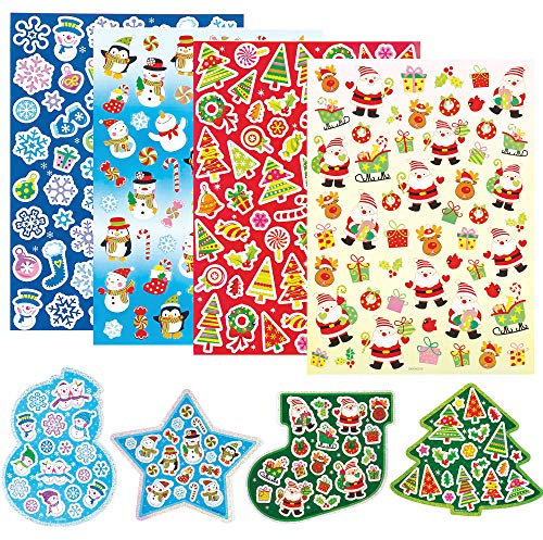 Baker Ross EX716 Christmas Stickers Value Pack for Kids' Christmas Crafts and Art Projects, Cards, Gift Tags, Party Bags, and Decorations (Pack of 280)