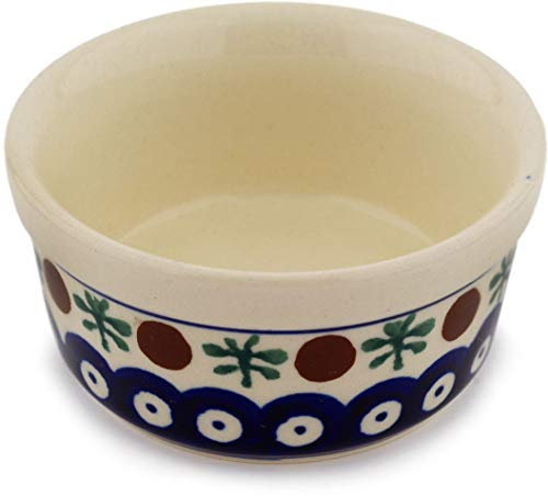 Original Bunzlauer Keramik Dessertschale Ø9,0cm Creme Brulee Soufflee-Förmchen Ragout fin Dip Schale Würzfleisch Auflaufform-Schälchen mit 100 ml für Desserts, Muffins, Pasteten im Dekor 41
