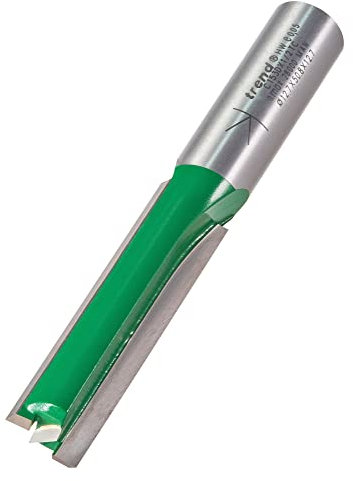 Trend CraftPro Straight Two Flute Router Cutter Bit, 1/2 Inch Shank, 12.7mm Cut Diameter & 50mm Cut Length, Tungsten Carbide Tipped, C153DX1/2TC