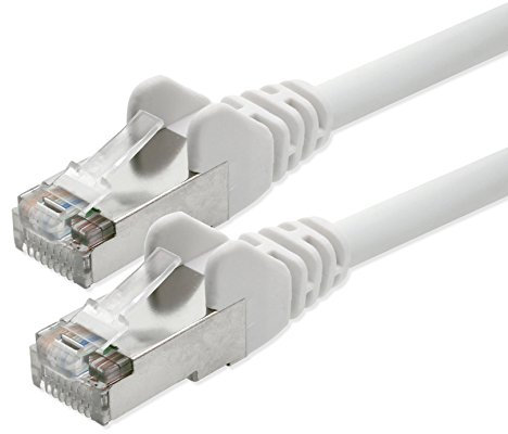 1aTTack CAT 5e foliengeschirmt FTP Netzwerk Patch-Kabel mit 2x RJ45 Stecker 5m weiss
