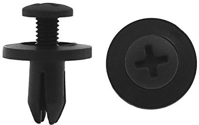 sourcing map 50pcs fermoir boucle porte plastique type Pousser Rivet vis Agrafe Tapis Garniture 6 mm Noir