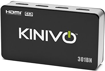 Kinivo - Hochgeschwindigkeits-HDMI-Wechselschalter mit Fernbedienung, Infrarot-Sensor und Netzadapter, kompatibel mit 3D, 1080p