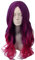 Topcosplay Perruque synthétique longue ondulée pour femme - Violet et rouge - Dégradé - Pour fête d'Halloween ou usage quotidien