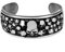 DonDon Herren Armband Armreif Edelstahl mit Totenköpfen