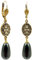 Jugendstil Ohrringe mit Markenkristallen Perlen Gold Schwarz Grau NOBEL SCHMUCK