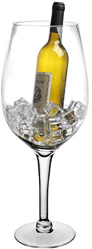 MyGift - Copa de vino decorativa (50,8 cm, tamaño grande, cristal)
