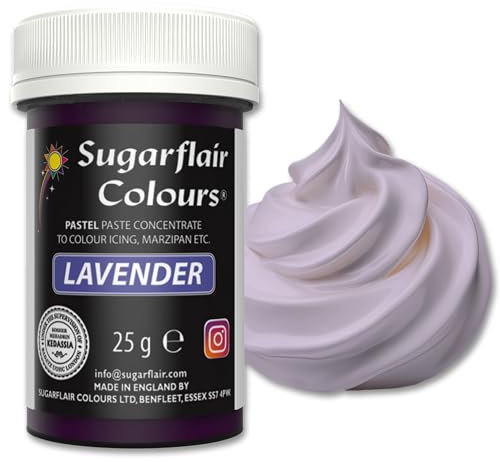 Sugarflair Food Colouring Paste Lavender, Pastel Highly Concentrated Food Colouring for Buttercream, Sugar Paste, Royal Icing, Cake Decorations and More! Vibrant Colour Food Dye! - 25g