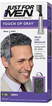 JUST FOR MEN Touch of Gray, Salt & Pepper Look, Black T-55 (3 Pack)