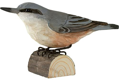 WILDLIFEGARDEN Wildlife Garden WG410 DecoBird Kleiber - Handgeschnitzter Dekorative Vogel aus Holz - Kleine Europäische Vögel
