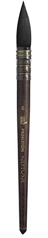 Princeton Artist Brush Neptune Pinceaux Aquarelle Série 4750 Écureuil synthétique Quill Taille 6 Quill