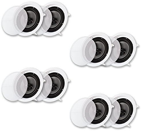 Acoustique Audio Cs-ic83 en Lot de 4 Paires d'enceintes au Plafond 20,3 cm 3 Way Home Cinéma 2800 W