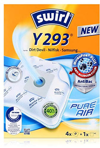 4 Original SWIRL Y293 Staubsaugerbeutel passend für Samsung SC 1400