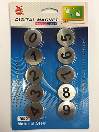Stainless Steel Magnet Magnetic Numbers 0-9 for Fridge Freezer Whiteboard