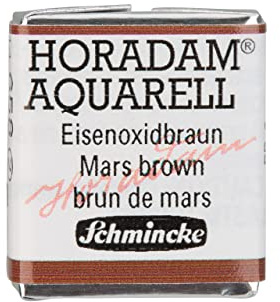 Schmincke - HORADAM® AQUARELL - Finest Artists' watercolours, 658 Mars Brown, 14 658 044, 1/2 pan