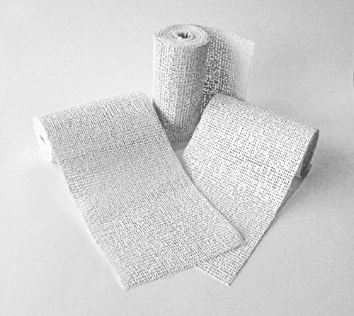 White Modroc Plaster of Paris Papier Mache 15cm x 2.7m Pack of 3 Rolls for Kids Modelling by BCreative ®