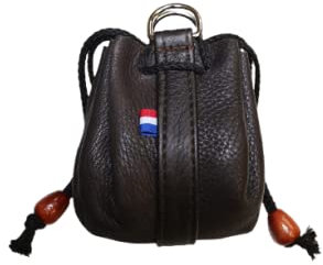 Porte Monnaie Bourse à l'Ancienne en Cuir d'Agneau Véritable Chocolat M - Fabriqué en France