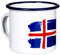 MUGSY Emaille Tasse, Island Flagge, Island Fahne, 300ml, Blechtasse leicht & bruchfest