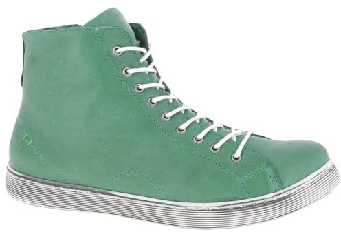 Andrea Conti Damen High Top Sneaker Schnürer Leder dynamisch 0341500, Größe:40 EU, Farbe:Grün