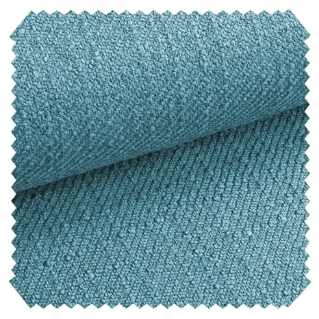 novely® exquisit DECORETTO - Weicher Polsterstoff im Naturfaser Look - Schwer Entzündbarer Möbelstoff mit Ultra-Clean-Technologie - Pflegeleichte Meterware 1lfm | Farbe: 12 Pastellblau