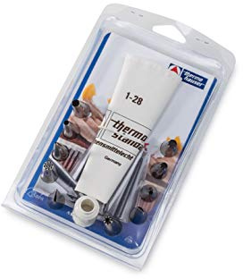 thermohauser Reusable Piping Bag Set Made of Cotton, Standard, 12 Pieces. (Piping Bag, Adapter, 10 nozzles), White