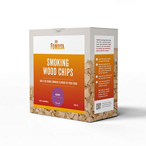 FUMOSA Räucherchips Hickory, stark aromatisch und würzig, 500g